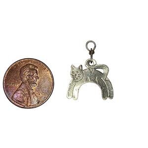500 piece Cat Charms Silver Tone Kitten Arched Back Bulk Dangle‎ Charm Craft